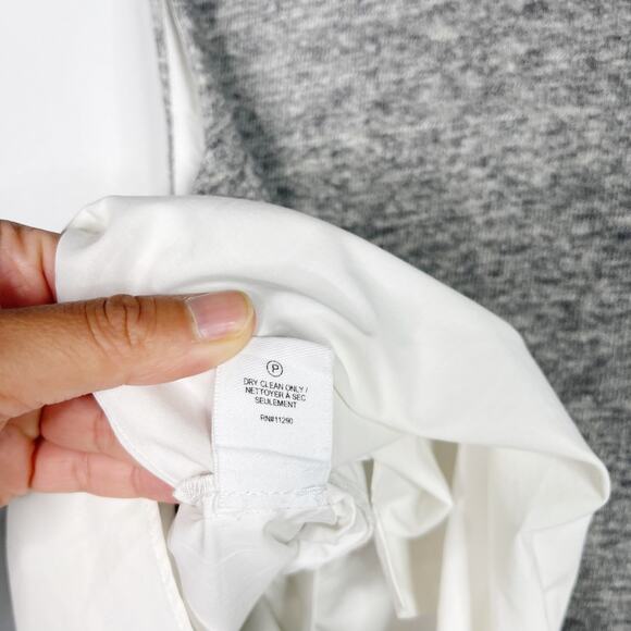 Derek Lam 10 Crosby Large L Gray White Wool Cotton Tiered Layered Tank Top Split - Picture 8 of 9